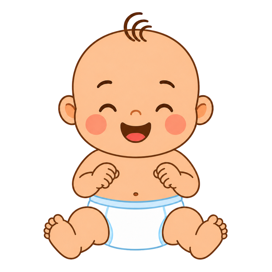 The AirGiggle baby smiling happily